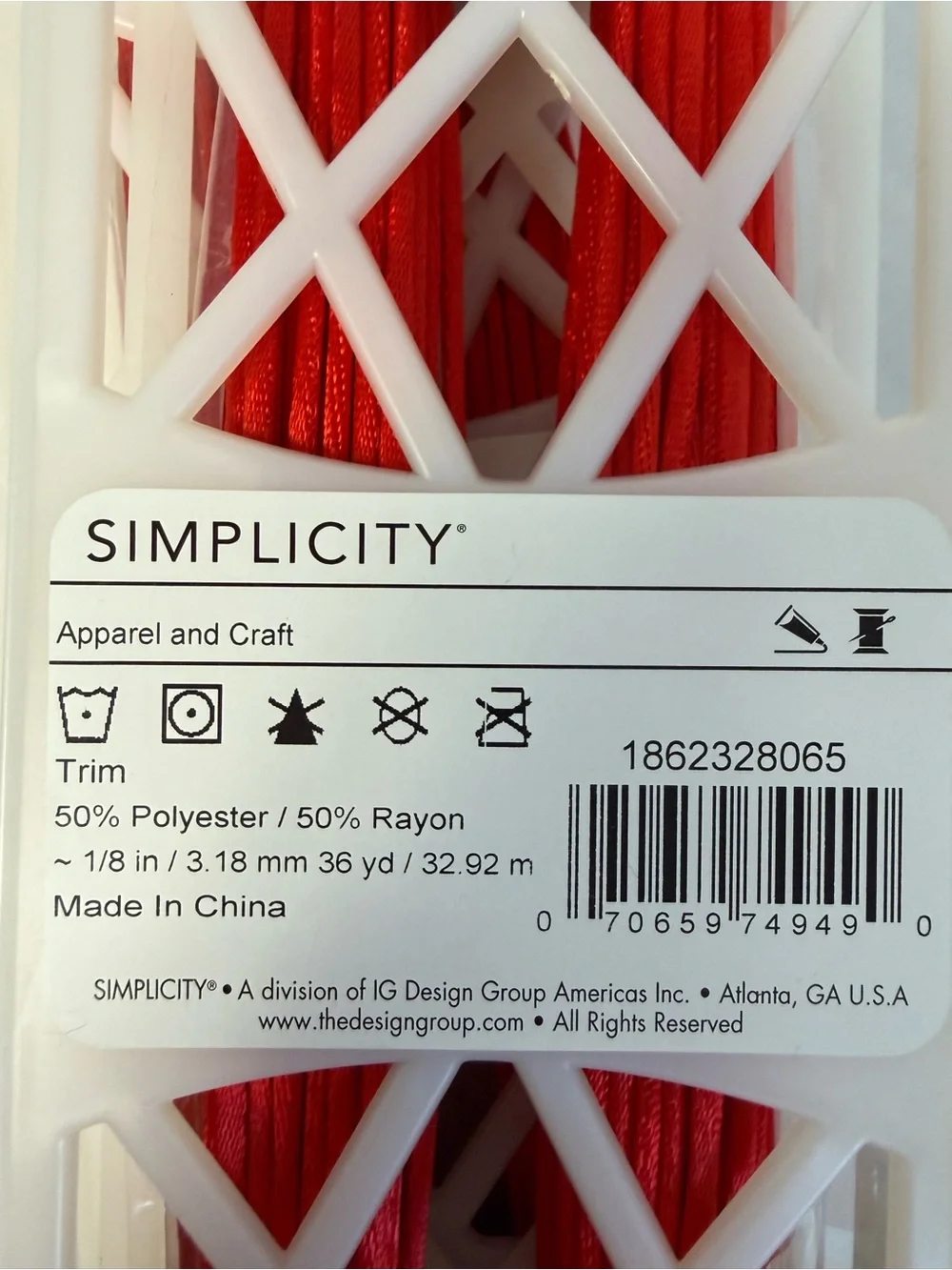 SIMPLICITY Six Decorative Cord Trim Spools NWT